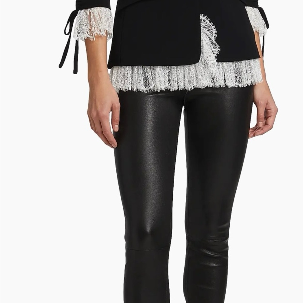 Cinq a Sept Black and White Ruffled Blazer - Picture 3 of 6